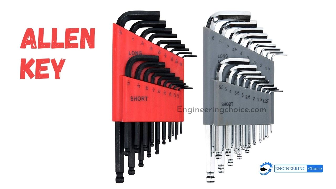 A hex key (also known as Allen key and Allen wrench) is a simple driver for screws or bolts that have a hexagonal recess,